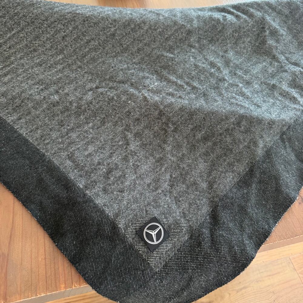 Mercedes Benz Charcoal Gray Herringbone Throw blanket OEM100% acrylic 59x79